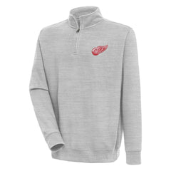 Detroit Red Wings Antigua Victory Quarter-Zip Pullover Top - Heather Gray | US 200570737
