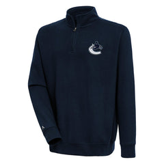 Vancouver Canucks Antigua Victory Quarter-Zip Pullover Top - Navy | US 200570799