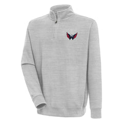 Washington Capitals Antigua Victory Quarter-Zip Pullover Top - Heather Gray | US 200570804