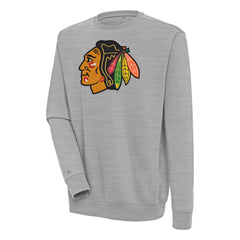 Chicago Blackhawks Antigua Victory Pullover Sweatshirt - Heather Gray | US 200571164