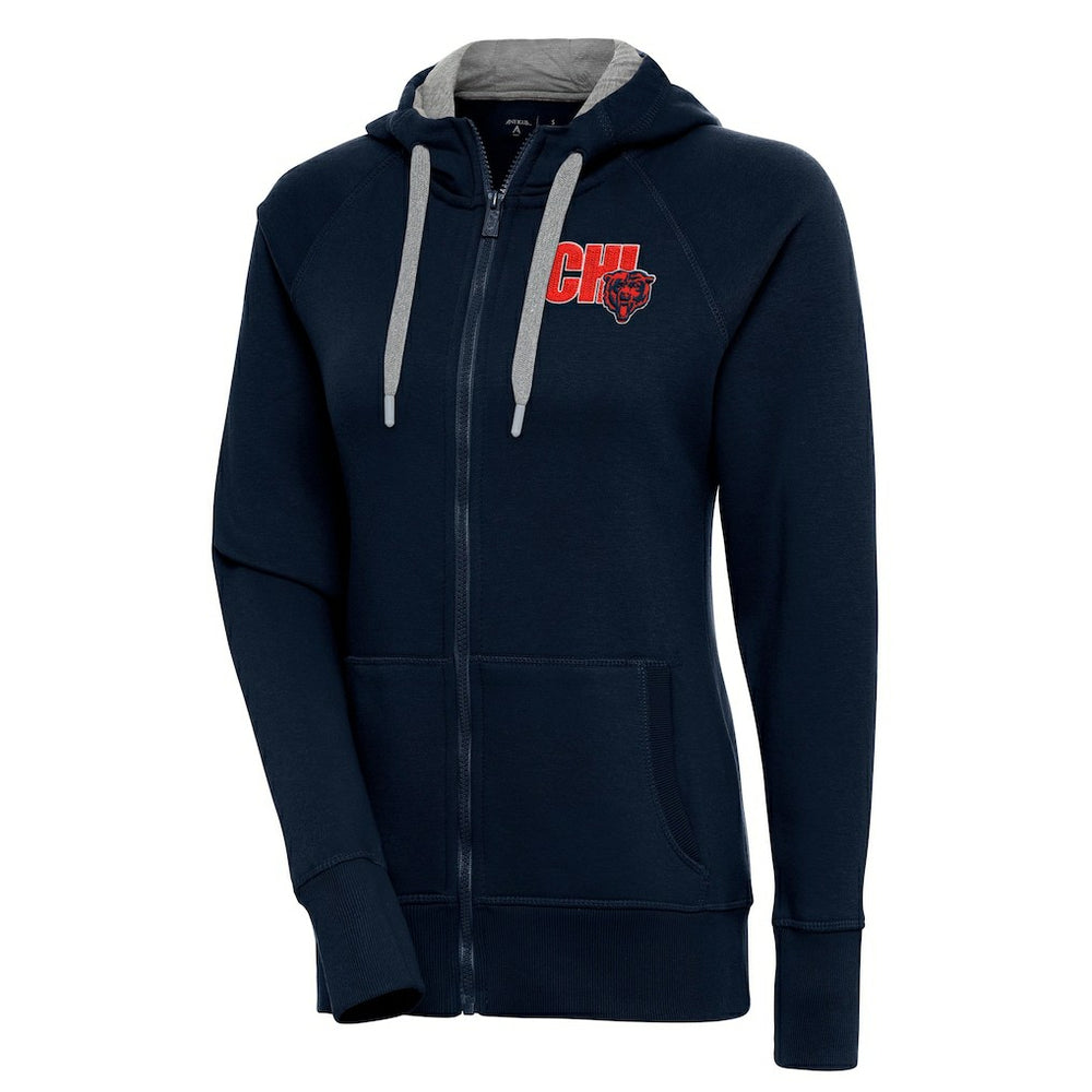 Chicago Bears Antigua Women's Victory Full-Zip Hoodie - Navy Hoodies