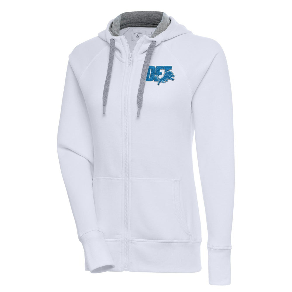 Detroit Lions Antigua Women's Victory Full-Zip Hoodie - White Hoodies