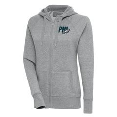 Philadelphia Eagles Antigua Women's Victory Full-Zip Hoodie - Heather Gray Hoodies