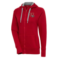 San Francisco 49ers Antigua Women's Victory Full-Zip Hoodie - Scarlet Hoodies