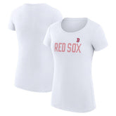 Boston Red Sox G-III 4Her by Carl Banks Women's Super-Slim Fit Lightweight Dot Print T-Shirt - White T-shirts