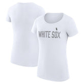 Chicago White Sox G-III 4Her by Carl Banks Women's Super-Slim Fit Lightweight Dot Print T-Shirt - White T-shirts