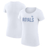 Kansas City Royals G-III 4Her by Carl Banks Women's Super-Slim Fit Lightweight Dot Print T-Shirt - White T-shirts