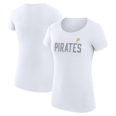 Pittsburgh Pirates G-III 4Her by Carl Banks Women's Super-Slim Fit Lightweight Dot Print T-Shirt - White T-shirts