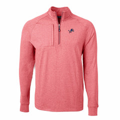 Detroit Lions Cutter & Buck Big & Tall Adapt Eco Knit Quarter-Zip Pullover Top - Heather Red Pullover