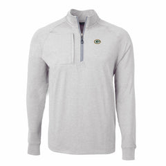 Green Bay Packers Cutter & Buck Big & Tall Adapt Eco Knit Quarter-Zip Pullover Top - Heather Gray Pullover