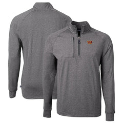 Washington Commanders Cutter & Buck Big & Tall Adapt Eco Knit Quarter-Zip Pullover Top - Heather Black Pullover