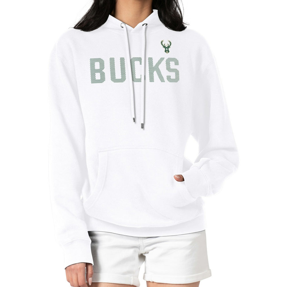 Milwaukee Bucks G-III 4Her by Carl Banks Women's Dot Print Pullover Hoodie White outlet