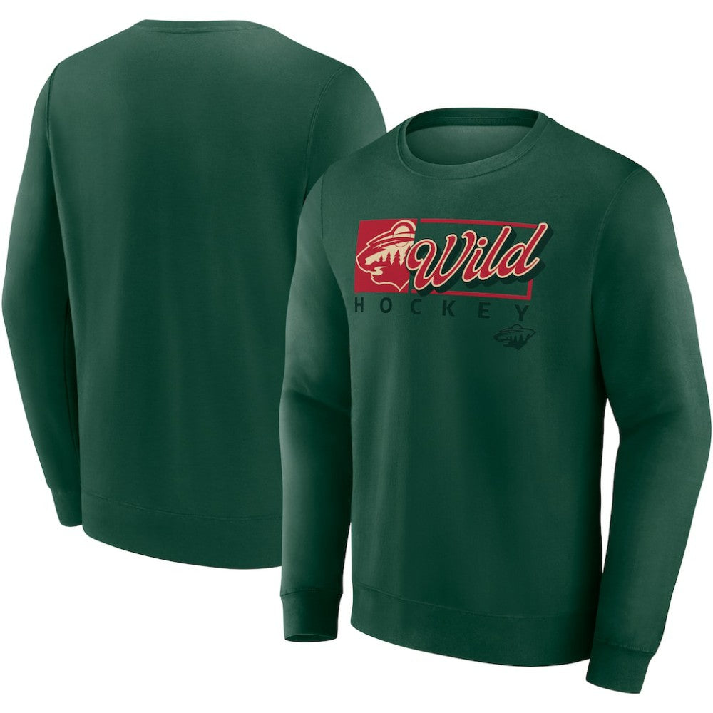 Minnesota Wild Fanatics Focus Fleece Pullover Sweatshirt - Green | US 200582282