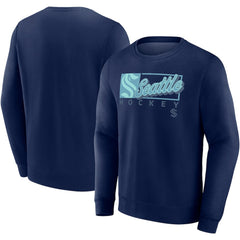 Seattle Kraken Fanatics Focus Fleece Pullover Sweatshirt - Deep Sea Blue | US 200582297