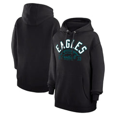 Philadelphia Eagles Starter Unisex Half Ball Team Fleece Pullover Hoodie - Black Hoodies