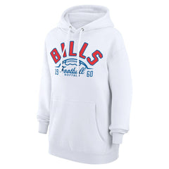 Buffalo Bills Starter Unisex Half Ball Team Fleece Pullover Hoodie - White Hoodies