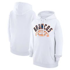 Denver Broncos Starter Unisex Half Ball Team Fleece Pullover Hoodie - White Hoodies