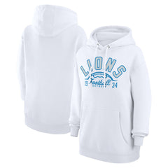 Detroit Lions Starter Unisex Half Ball Team Fleece Pullover Hoodie - White Hoodies