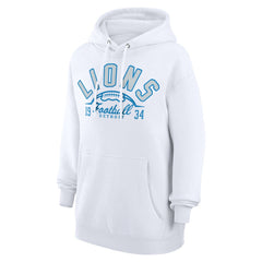 Detroit Lions Starter Unisex Half Ball Team Fleece Pullover Hoodie - White Hoodies