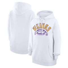 Minnesota Vikings Starter Unisex Half Ball Team Fleece Pullover Hoodie - White Hoodies