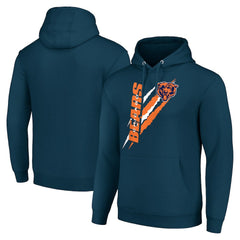 Chicago Bears Starter Unisex Color Scratch Fleece Pullover Hoodie - Navy Hoodies