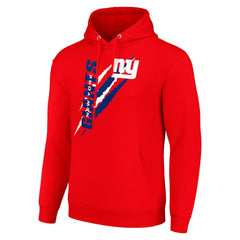New York Giants Starter Unisex Color Scratch Fleece Pullover Hoodie - Red Hoodies