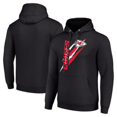 Kansas City Chiefs Starter Unisex Color Scratch Fleece Pullover Hoodie - Black Hoodies
