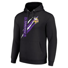 Minnesota Vikings Starter Unisex Color Scratch Fleece Pullover Hoodie - Black Hoodies