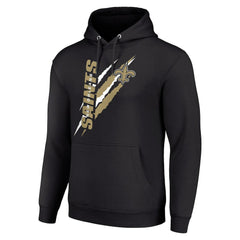 New Orleans Saints Starter Unisex Color Scratch Fleece Pullover Hoodie - Black Hoodies
