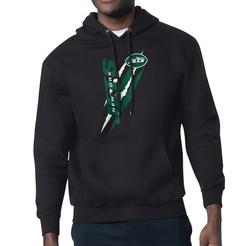 New York Jets Starter Unisex Color Scratch Fleece Pullover Hoodie - Black Hoodies
