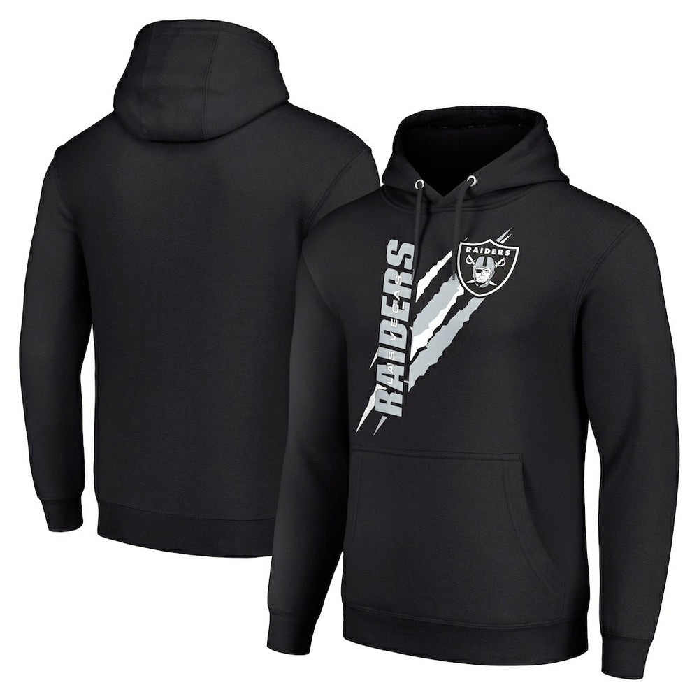 Las Vegas Raiders Starter Unisex Color Scratch Fleece Pullover Hoodie - Black Hoodies
