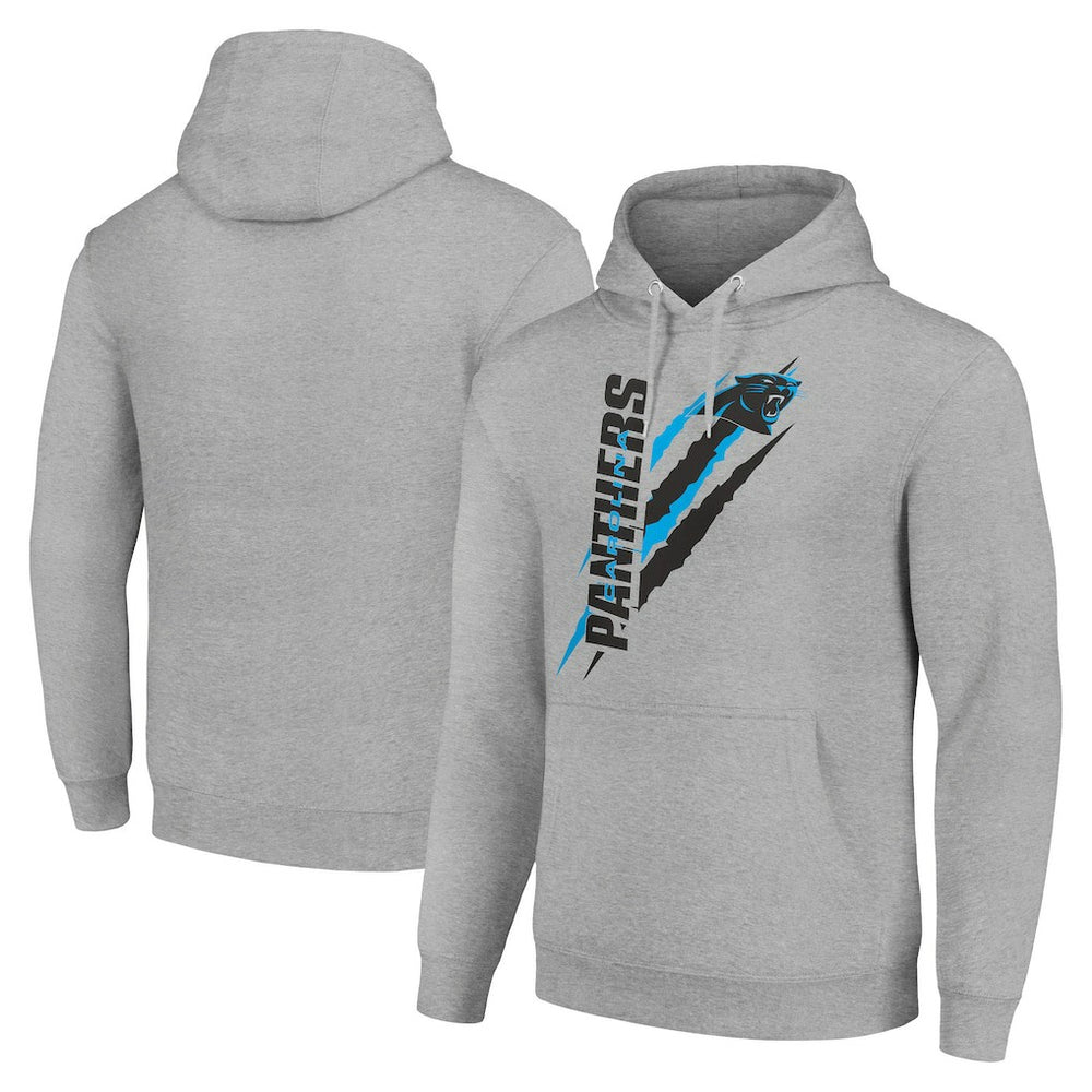 Carolina Panthers Starter Unisex Color Scratch Fleece Pullover Hoodie - Heather Gray Hoodies
