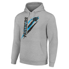 Carolina Panthers Starter Unisex Color Scratch Fleece Pullover Hoodie - Heather Gray Hoodies