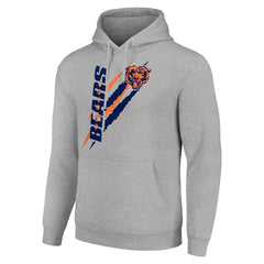 Chicago Bears Starter Unisex Color Scratch Fleece Pullover Hoodie - Heather Gray Hoodies
