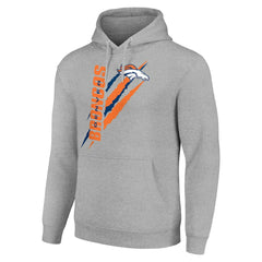 Denver Broncos Starter Unisex Color Scratch Fleece Pullover Hoodie - Heather Gray Hoodies