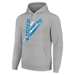 Detroit Lions Starter Unisex Color Scratch Fleece Pullover Hoodie - Heather Gray Hoodies