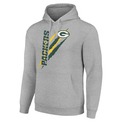Green Bay Packers Starter Unisex Color Scratch Fleece Pullover Hoodie - Heather Gray Hoodies
