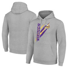 Minnesota Vikings Starter Unisex Color Scratch Fleece Pullover Hoodie - Heather Gray Hoodies