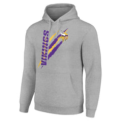 Minnesota Vikings Starter Unisex Color Scratch Fleece Pullover Hoodie - Heather Gray Hoodies