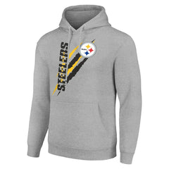 Pittsburgh Steelers Starter Unisex Color Scratch Fleece Pullover Hoodie - Heather Gray Hoodies