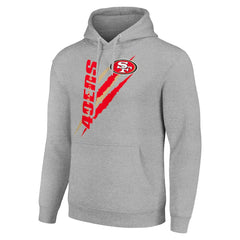 San Francisco 49ers Starter Unisex Color Scratch Fleece Pullover Hoodie - Heather Gray Hoodies