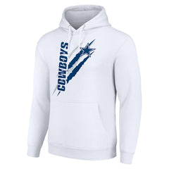 Dallas Cowboys Starter Unisex Color Scratch Fleece Pullover Hoodie - White Hoodies