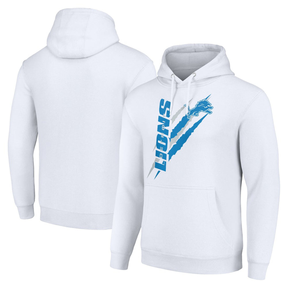 Detroit Lions Starter Unisex Color Scratch Fleece Pullover Hoodie - White Hoodies