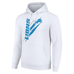 Detroit Lions Starter Unisex Color Scratch Fleece Pullover Hoodie - White Hoodies