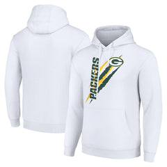 Green Bay Packers Starter Unisex Color Scratch Fleece Pullover Hoodie - White Hoodies
