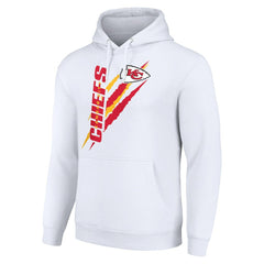 Kansas City Chiefs Starter Unisex Color Scratch Fleece Pullover Hoodie - White Hoodies