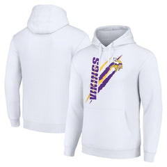 Minnesota Vikings Starter Unisex Color Scratch Fleece Pullover Hoodie - White Hoodies