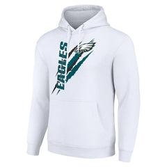 Philadelphia Eagles Starter Unisex Color Scratch Fleece Pullover Hoodie - White Hoodies
