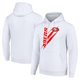 San Francisco 49ers Starter Unisex Color Scratch Fleece Pullover Hoodie - White Hoodies