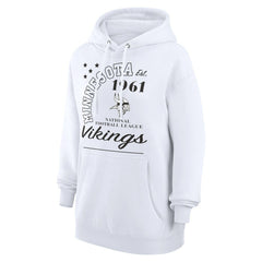 Minnesota Vikings Starter Unisex Arch Team Fleece Pullover Hoodie - White Hoodies